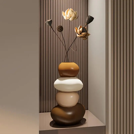 Auris Stone-Look Decorative Vase