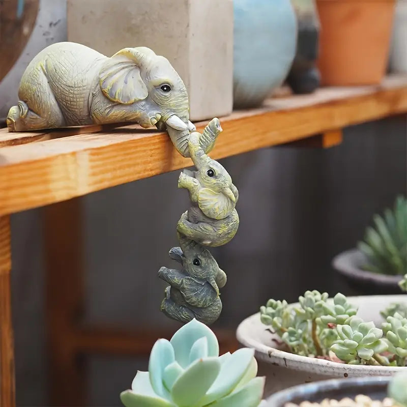 The Elephant Family – Hanging Resin Art